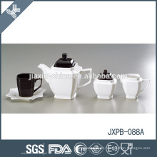 Personalizado preto e branco cerâmica elegante pote de chá conjunto de estilo árabe